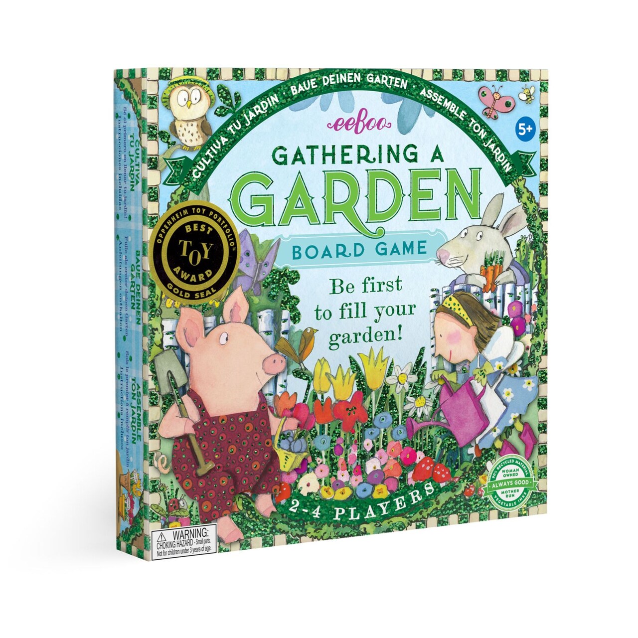 eeBoo: Gathering a Garden Educational Board Game to cultivate conversation socialization, Ages 5+